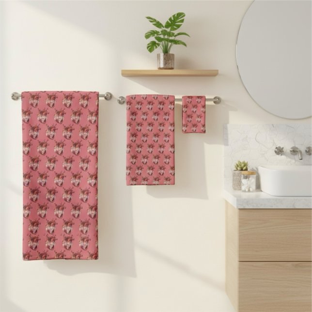 Hearts Bath Towel Set (Creator Uploaded)