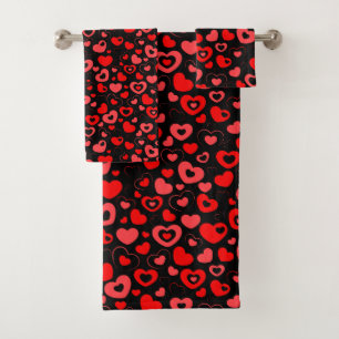 Hearts Bath Towels Set