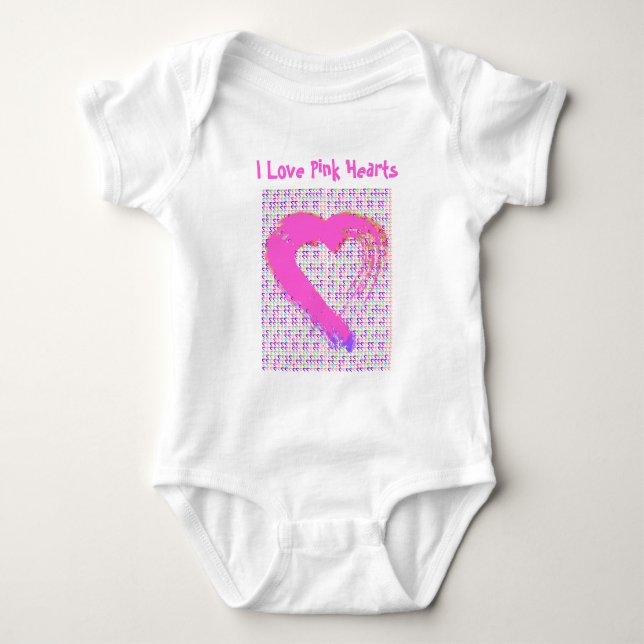 Hearts Binary Baby Bodysuit (Front)