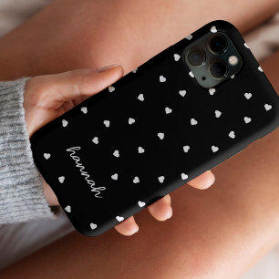 Hearts Black and White Monogram Case-Mate iPhone iPhone 13 Pro Max Case