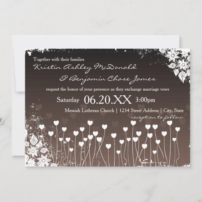 Hearts Bloom - Wedding Invitation (Front)