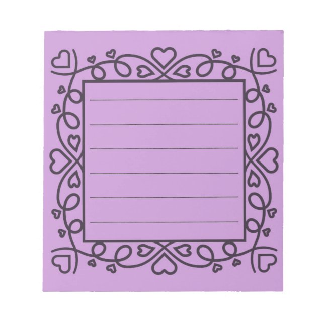 Hearts Border  Notepad (Front)