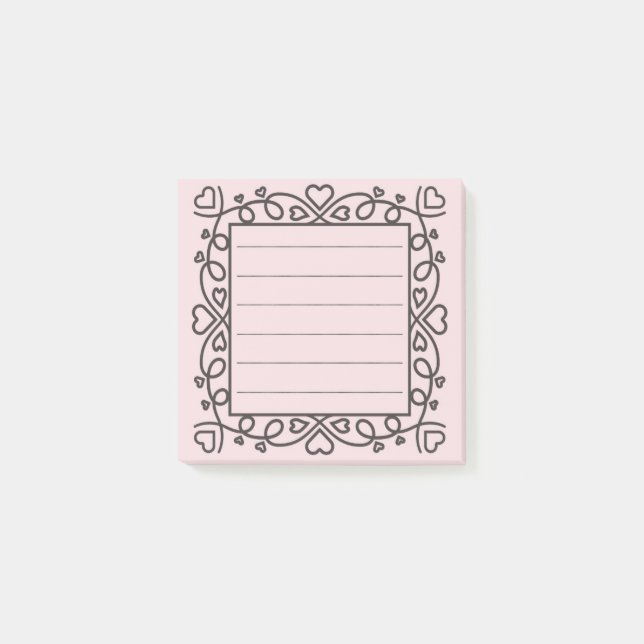 Hearts Border  Post-it Notes (Front)