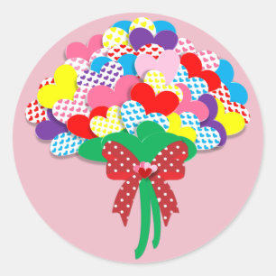 hearts bouquet stickers