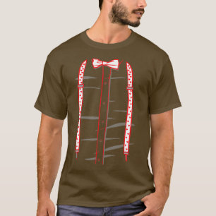 Hearts Bow Tie Suspenders Valentines Day T-Shirt