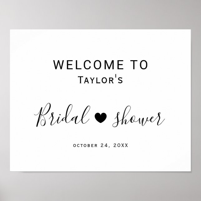 Hearts Bridal Shower Welcome Poster (Front)