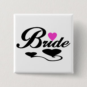Hearts Bride T-shirts and Gifts 2 Inch Square Button