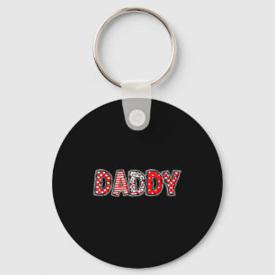 Hearts buffalo plaid dad daddy valentines day keychain
