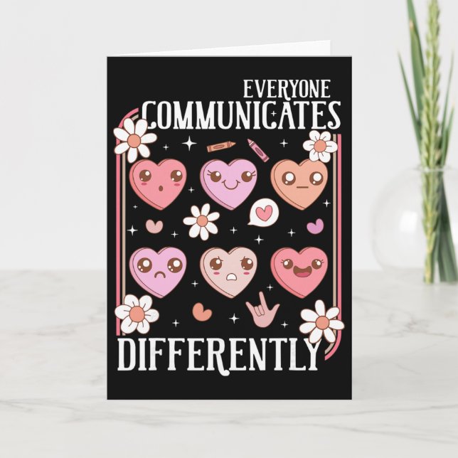 Hearts Candy Everyone Communicates Differently Val Card (Front)