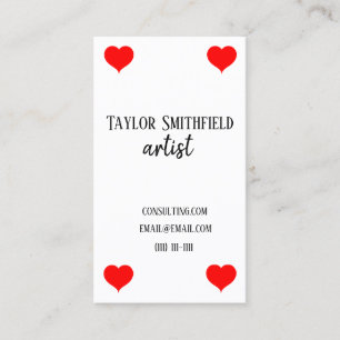 hearts card deck modern trendy business card