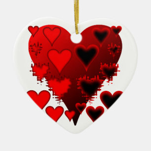 Hearts Ceramic Ornament
