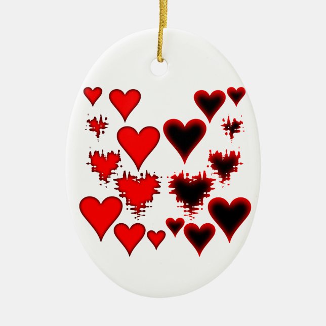 Hearts Ceramic Ornament (Front)