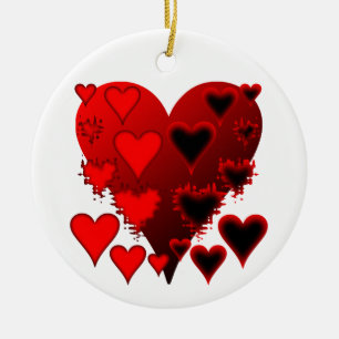 Hearts Ceramic Ornament