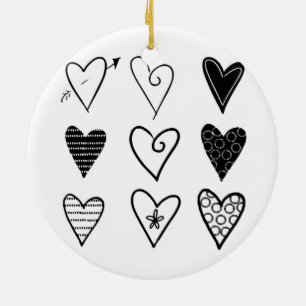 Hearts Ceramic Ornament