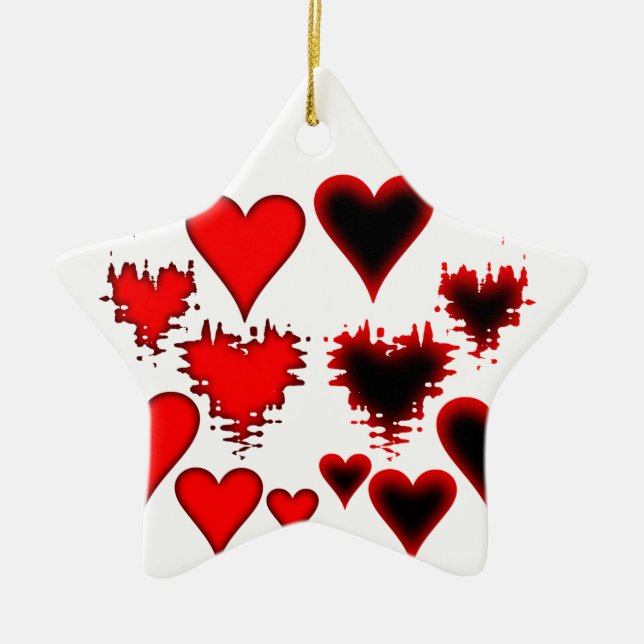 Hearts Ceramic Ornament (Front)