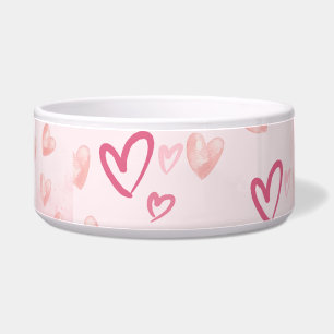 Hearts Ceramic Pet Bowl