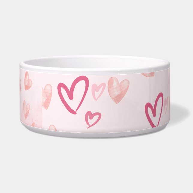 Hearts Ceramic Pet Bowl (Right)