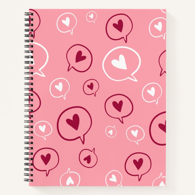 Hearts Chat Bubbles Notebook (Front)