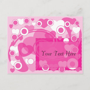 Hearts Circles Pinks Save the Date Announcement Postcard