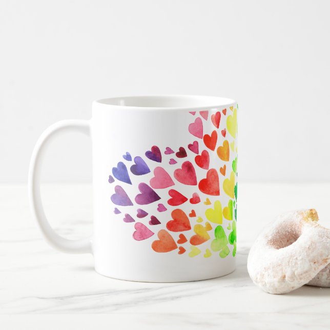 Hearts Coffee Mug (With Donut)
