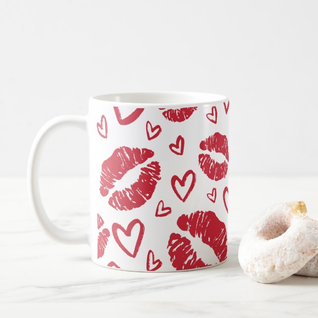 Hearts Coffee Mug (With Donut)