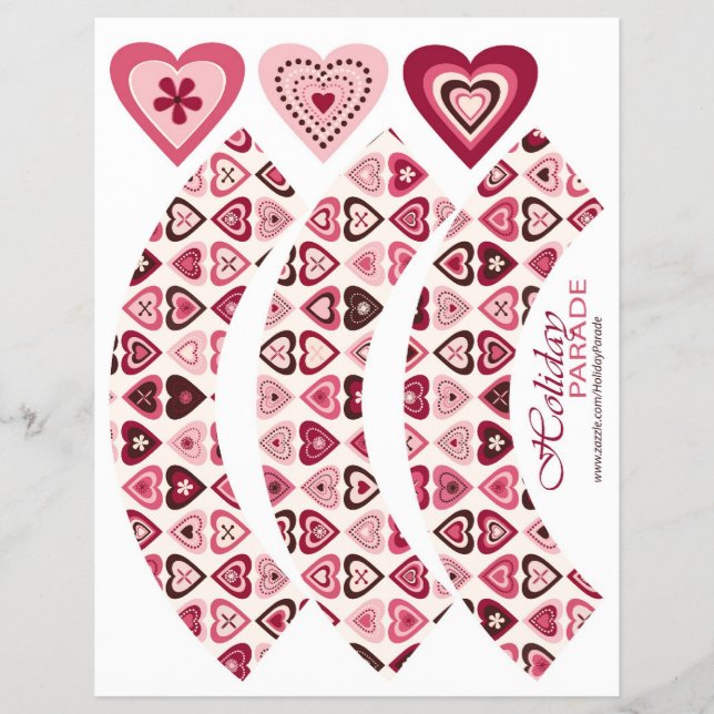Hearts Confection Cupcake Wrapper (Front)