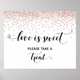Hearts & Copper Love is Sweet Dessert Table Sign