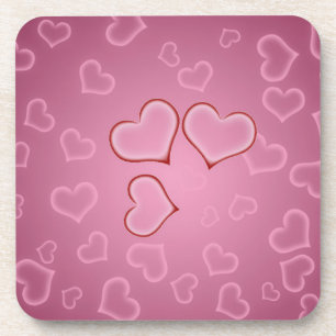 Hearts Cork Coaster