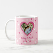 Hearts Couple Custom Photo Valentine Wedding Coffe