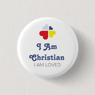 Hearts Cross 1 Inch Round Button