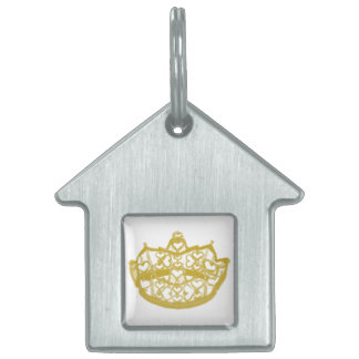 Hearts Crown On Home Pet Tag