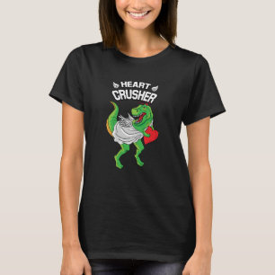 Hearts Crusher Cupid Rex Dinosaur Dino Valentines T-Shirt