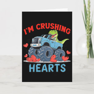 Hearts Crusher Monster Truck Crushing A Red Heart  Card
