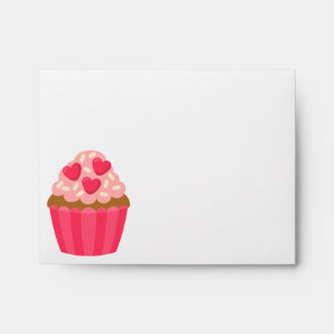 Hearts Cupcake Valentine's Envelopes