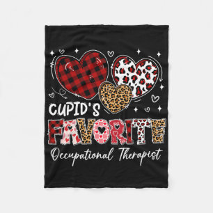 Hearts Cupid's Favorite Occupational Therapist Val Fleece Blanket