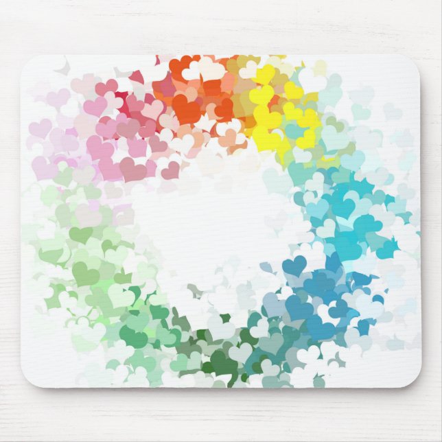 Hearts Custom Colorful Abstract Art Trendy Modern Mouse Pad (Front)