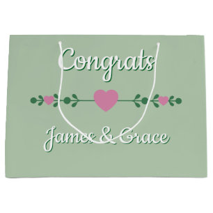 Hearts! Custom Engagement /WEDDING Large Gift Bag