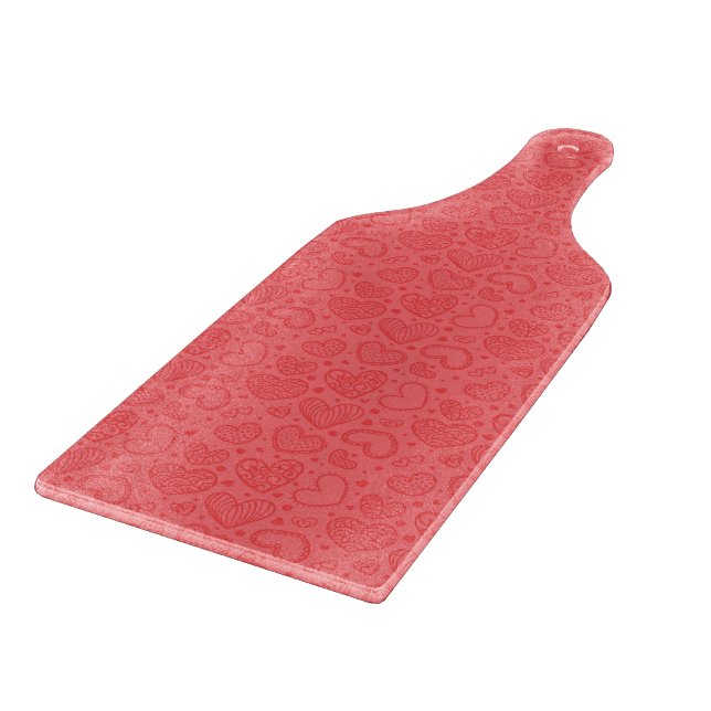Hearts Cutting Board Red (Corner)