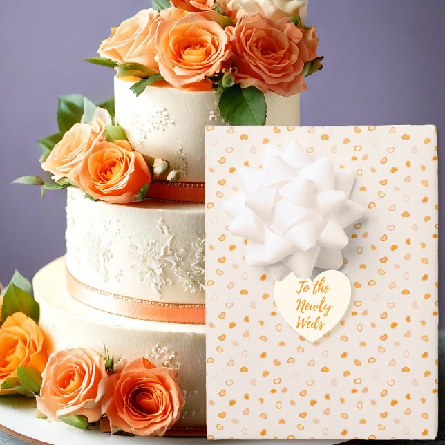 Hearts - Dark Orange on Light Orange Wrapping Paper Sheet (Hearts - Dark Orange on Light Orange Wrapping Paper Sheets-cake - by Leapfroglisics Shop)