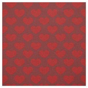 Hearts deep red pattern  fabric
