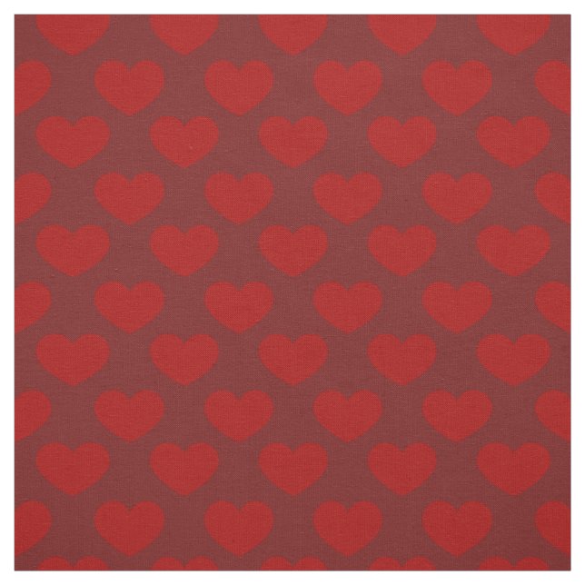 Hearts deep red pattern  fabric (Swatch)