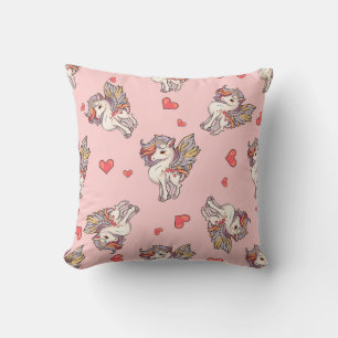 Heart's Delight Unicorns Throw Pillow