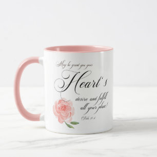 Heart's desire pink rose  mug