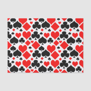 Hearts, Diamonds, Clubs and Spades Pattern Design Tissue Paper