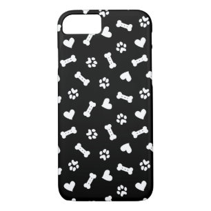 Hearts Dog Paws And Bones Black    Case-Mate iPhone Case