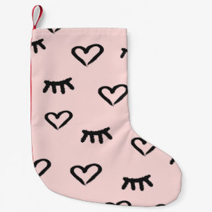 Hearts & Eyes: Grunge Vintage Sketch Small Christmas Stocking