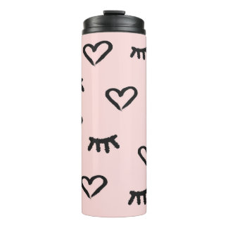 Hearts & Eyes: Grunge Vintage Sketch Thermal Tumbler