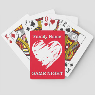 Hearts Family Game Night Fun Personalized Playing Cards
