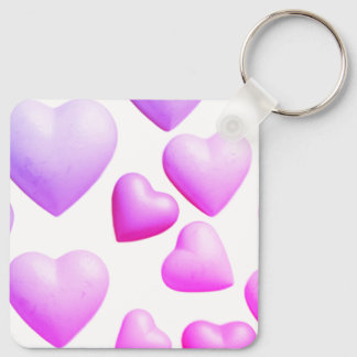Hearts Filled With True Love White Background Keychain