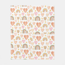 Hearts fleece blanket 